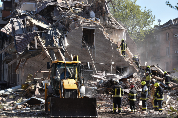 Rusų smūgio padariniai Dnipre