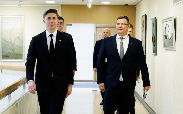 Ministras pirmininkas Mindaugas Sinkevičius susitiko su Tėvynės sąjungos-Lietuvos krikščionių demokratų partijos pirmininku Laurynu Kasčiūnu