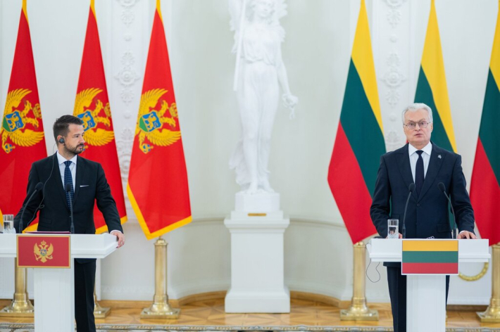Gitanas Nausėda priėmė į Lietuvą atvykusį Juodkalnijos Prezidentą Jakovą Milatovićių