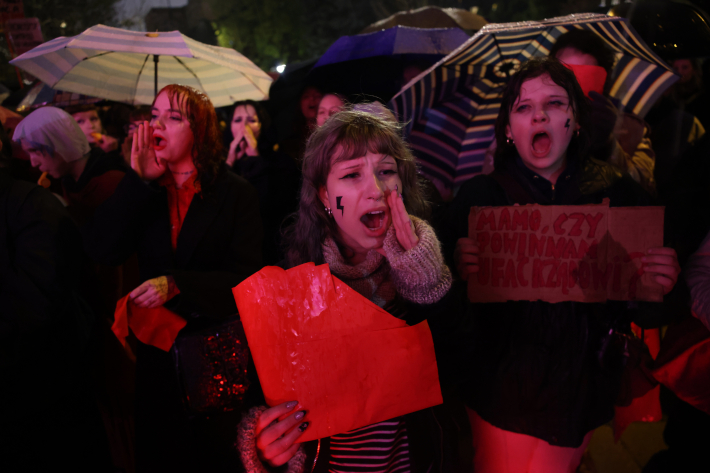 Protestas už palengvintą prieigą prie abortų Lenkijoje